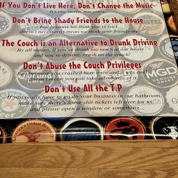 House Rules Party Mantis Design Drinking Beer VINTAGE POSTER 2004 Fraternity - Picture 4 of 9